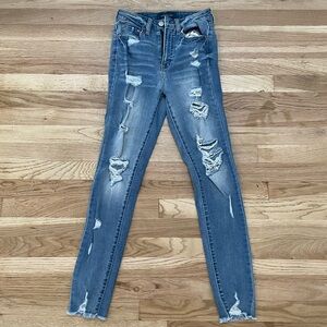 Aeropostale Distressed Blue Jeans for women’s size 0